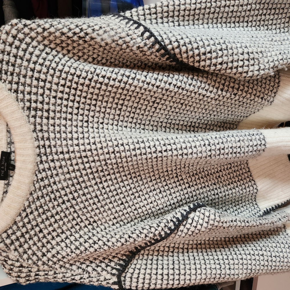 Rag & Bone Cozy Black and White Knit Sweater